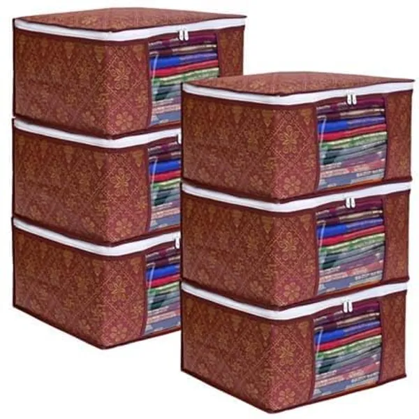 Golden_Maroon_Polyester_Multiple_Foldable_Royal_Print_Saree_Cover_Set