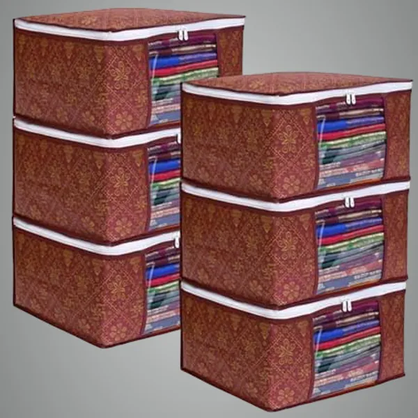 Golden_Maroon_Polyester_Multiple_Foldable_Royal_Print_Saree_Cover_Set