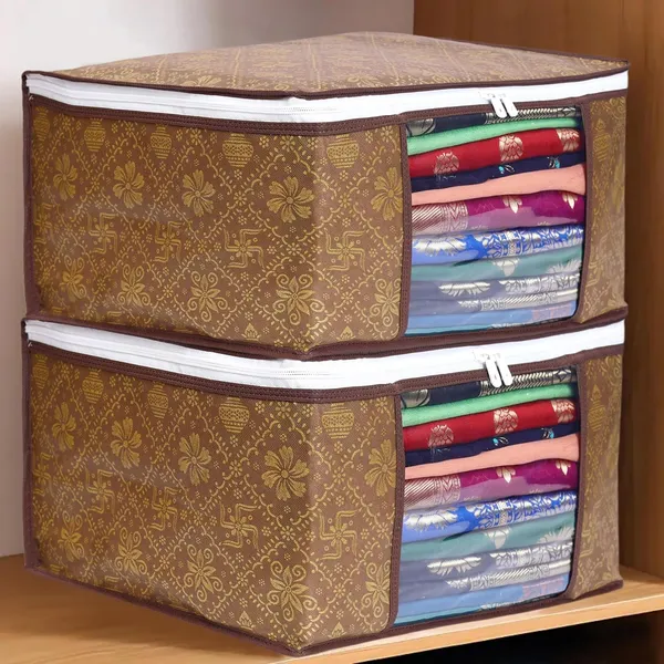 Golden_Brown_Multiple_Foldable_Royal_Print_Saree_Cover_(45L_X_34W_X_22H_Cm)