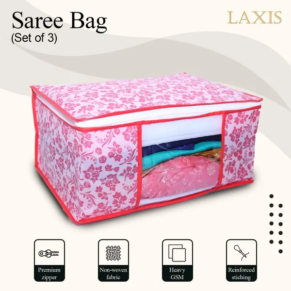 Peach_Non_Woven_Multiple_Foldable_Saree_Cover_Set