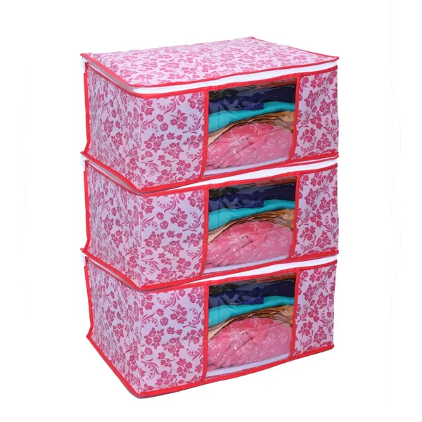 Peach_Non_Woven_Multiple_Foldable_Saree_Cover_Set