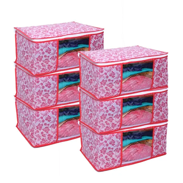 Peach_Non_Woven_Multiple_Foldable_Saree_Cover_Set