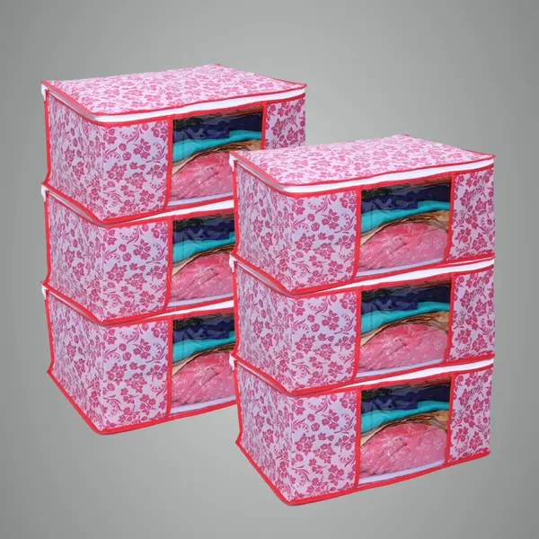 Peach_Non_Woven_Multiple_Foldable_Saree_Cover_Set