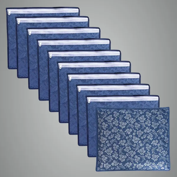 Blue_Polypropylene_Printed_Single_Saree_Cover_Set_Of_10