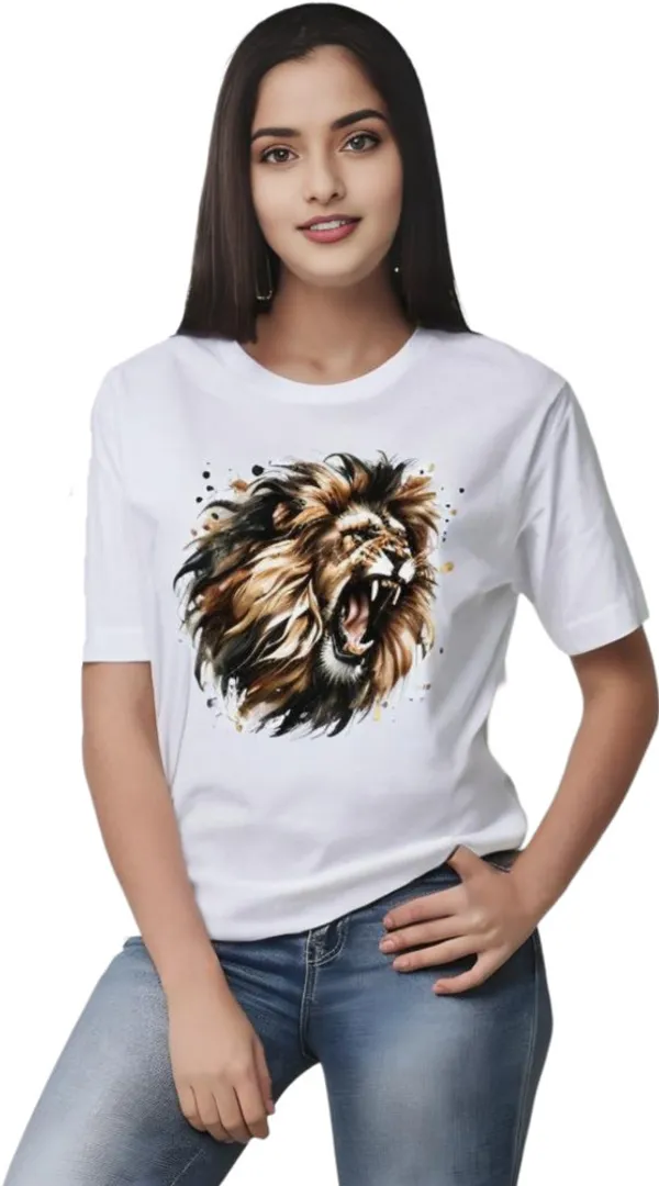 White_Polycotton_Round_Neck_Graphic_Print_T-Shirt_For_Women
