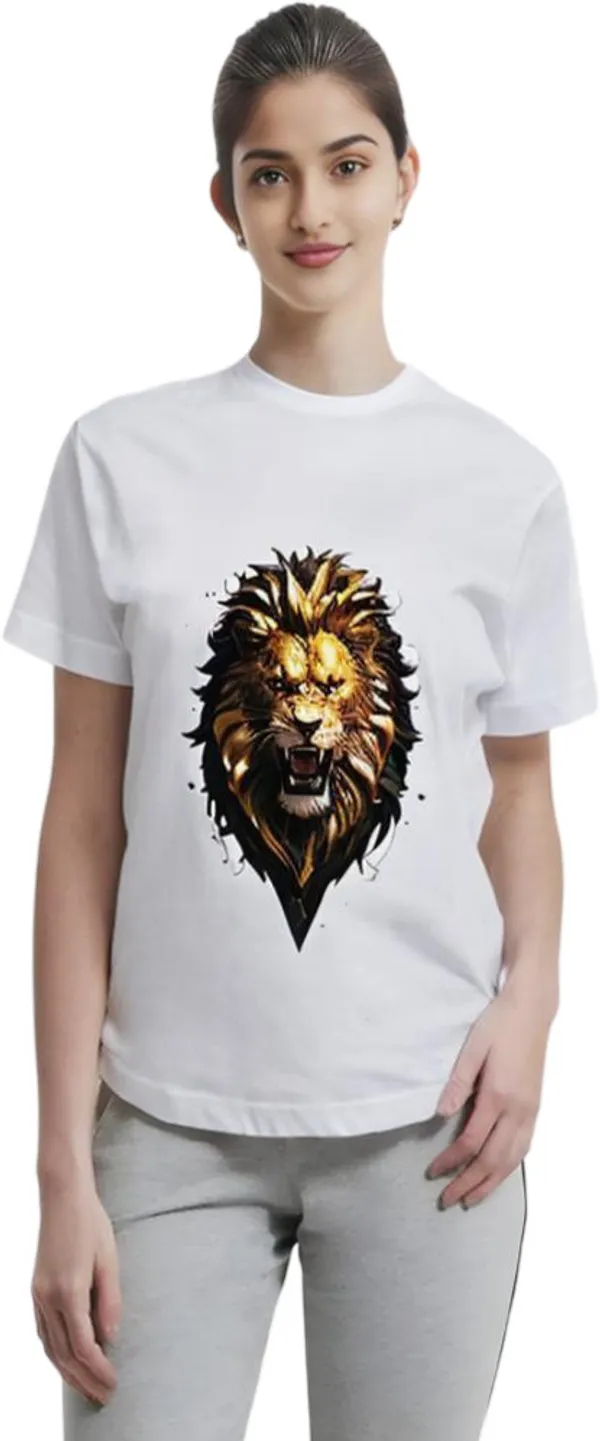 White_Polycotton_Round_Neck_Graphic_Print_T-Shirt_For_Women