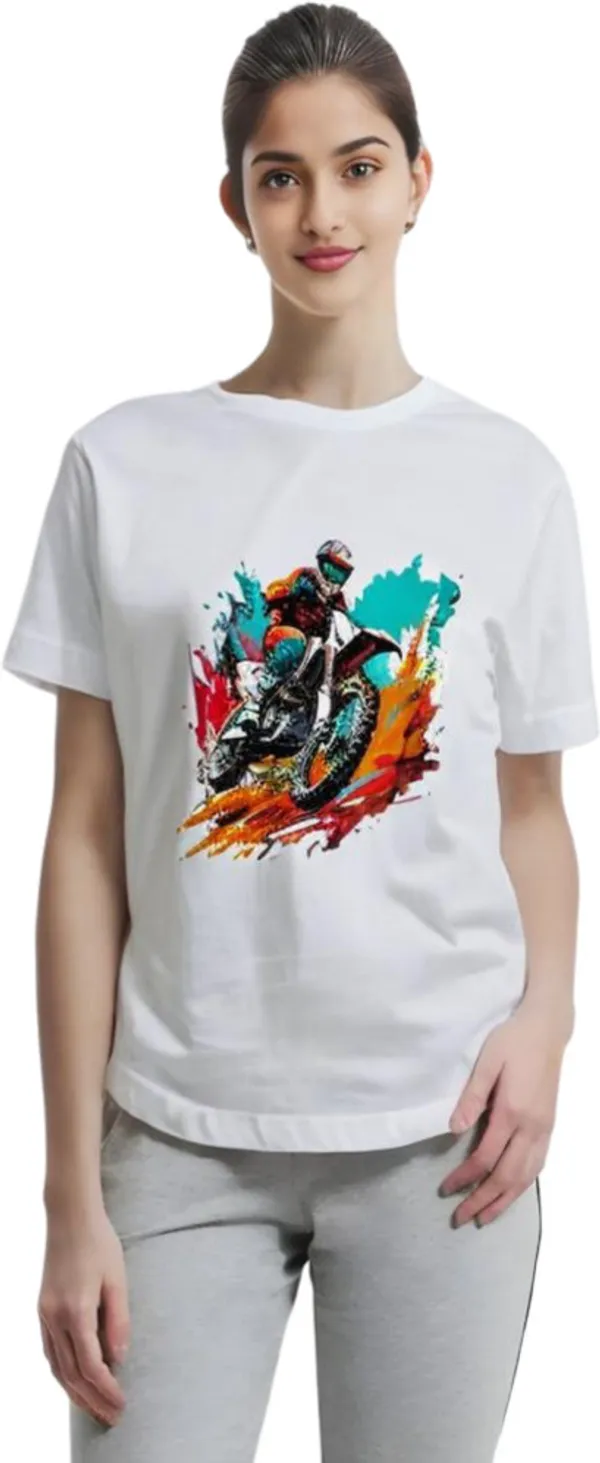 White_Polycotton_Round_Neck_Graphic_Print_T-Shirt_For_Women