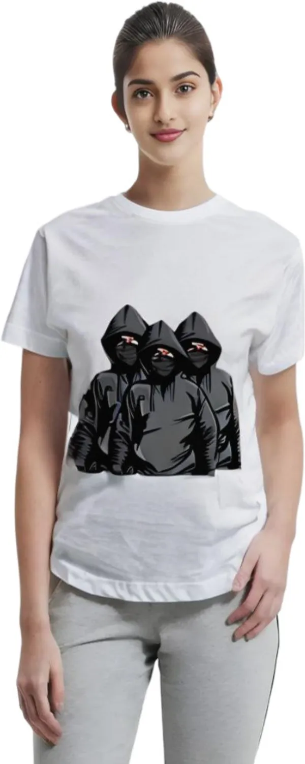 White_Polycotton_Round_Neck_Graphic_Print_T-Shirt_For_Women