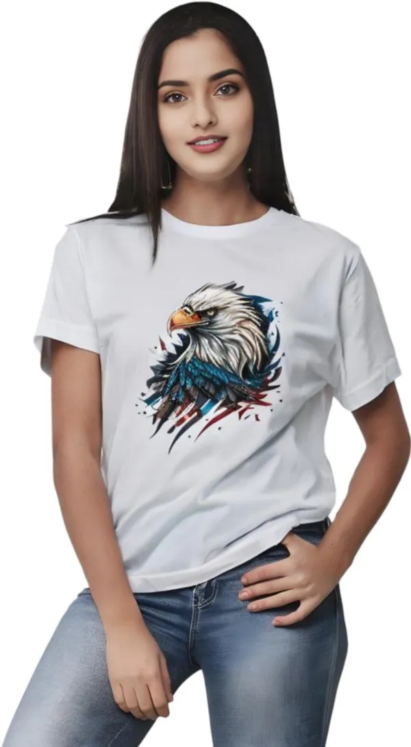 White_Polycotton_Round_Neck_Graphic_Print_T-Shirt_For_Women