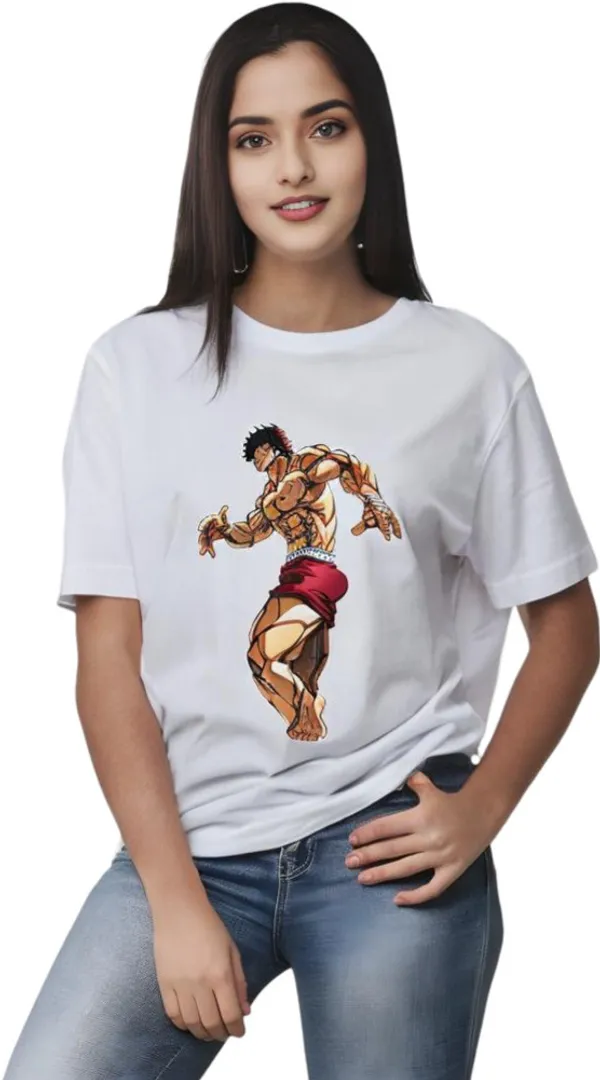 White_Polycotton_Round_Neck_Graphic_Print_T-Shirt_For_Women