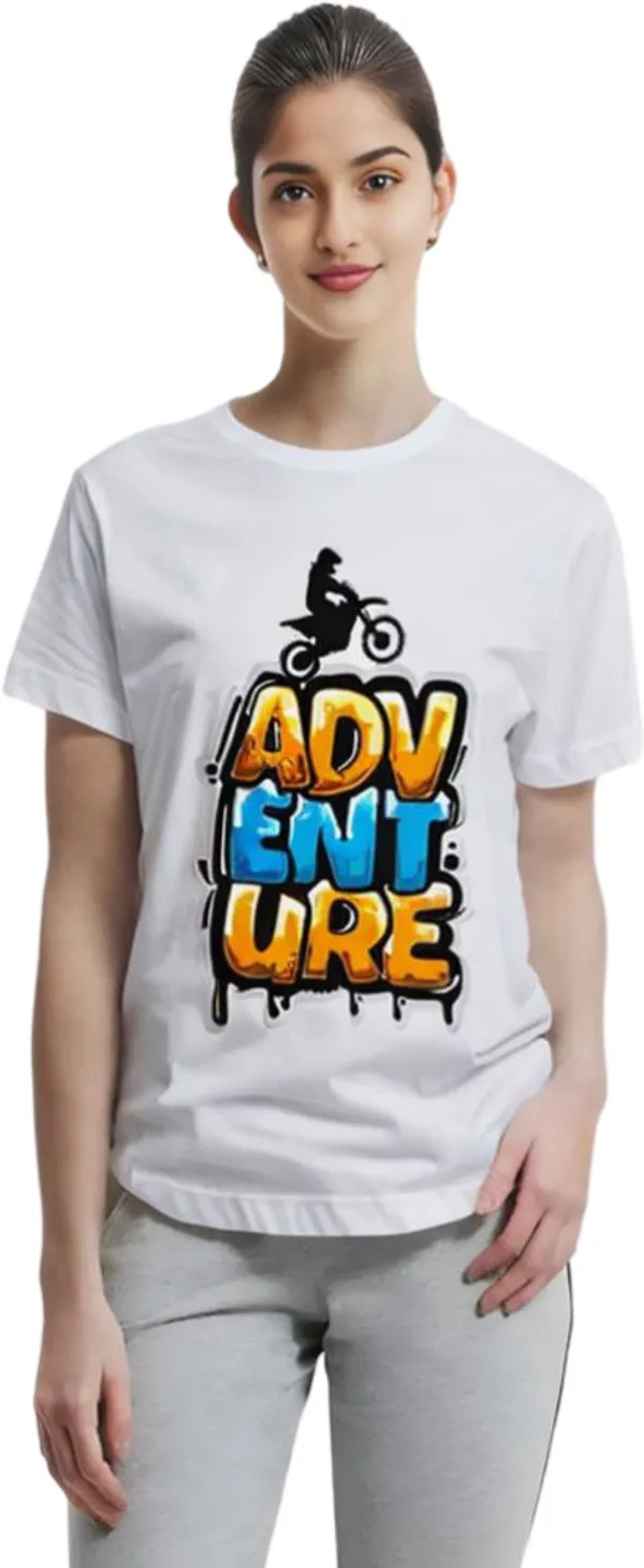 White_Polycotton_Round_Neck_Graphic_Print_T-Shirt_For_Women