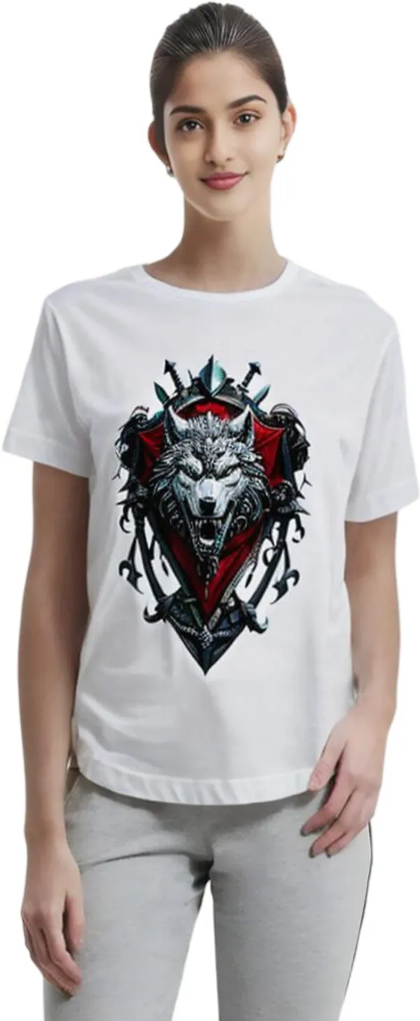 White_Polycotton_Round_Neck_Graphic_Print_T-Shirt_For_Women