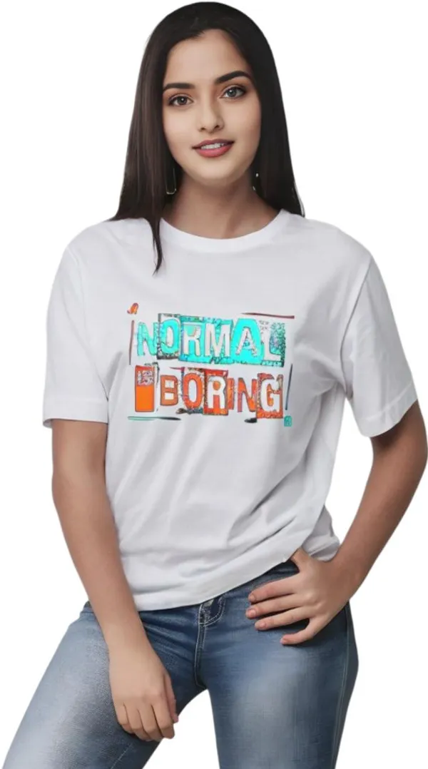 White_Polycotton_Round_Neck_Graphic_Print_T-Shirt_For_Women