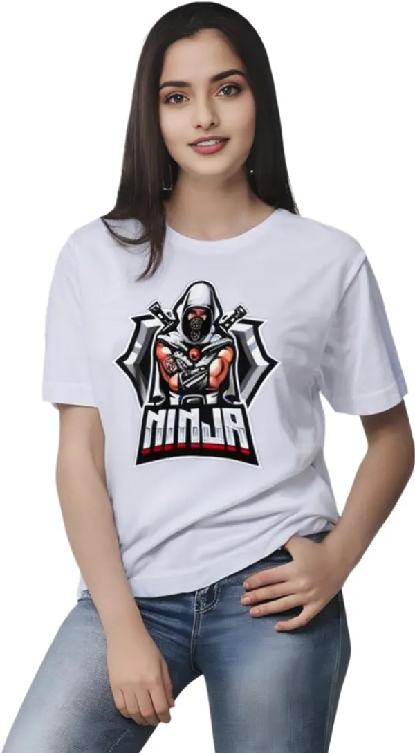 White_Polycotton_Round_Neck_Graphic_Print_T-Shirt_For_Women