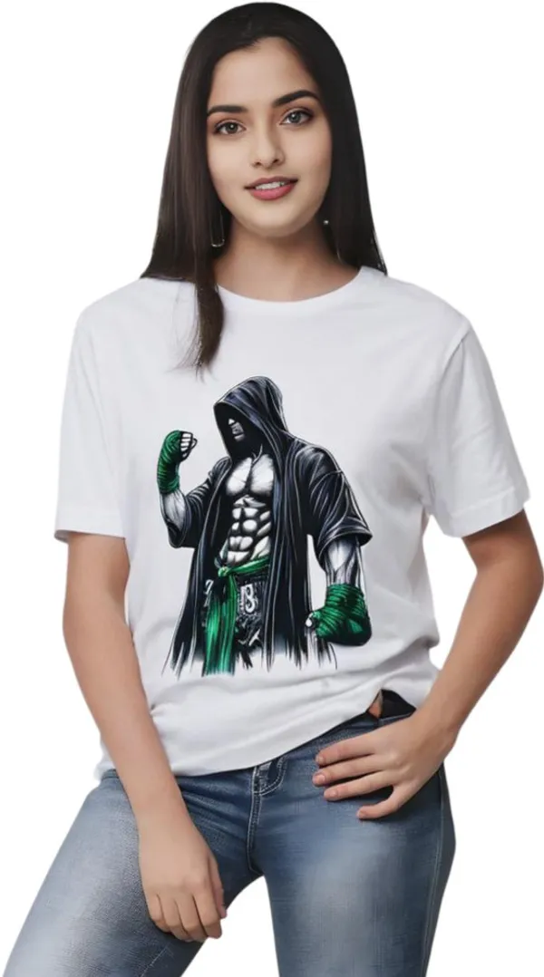 White_Polycotton_Round_Neck_Graphic_Print_T-Shirt_For_Women