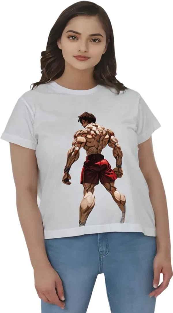 White_Polycotton_Round_Neck_Graphic_Print_T-Shirt_For_Women