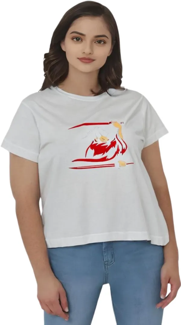 White_Polycotton_Round_Neck_Graphic_Print_T-Shirt_For_Women
