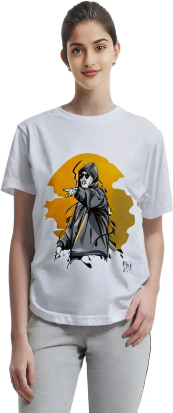 White_Polycotton_Round_Neck_Graphic_Print_T-Shirt_For_Women