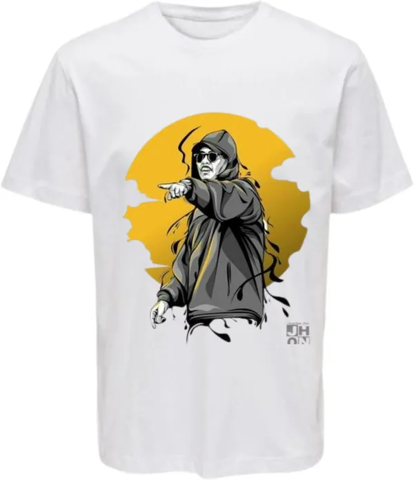 White_Polycotton_Round_Neck_Graphic_Print_T-Shirt_For_Women