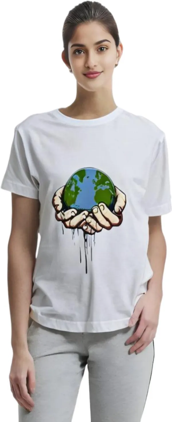White_Polycotton_Round_Neck_Graphic_Print_T-Shirt_For_Women