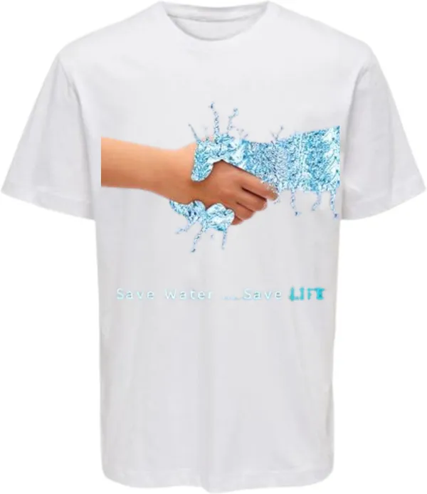 White_Polycotton_Crew_Neck_Printed_T-Shirt_For_Women