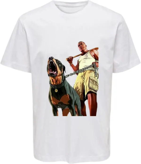 White_Polycotton_Crew_Neck_Printed_T-Shirt_For_Women