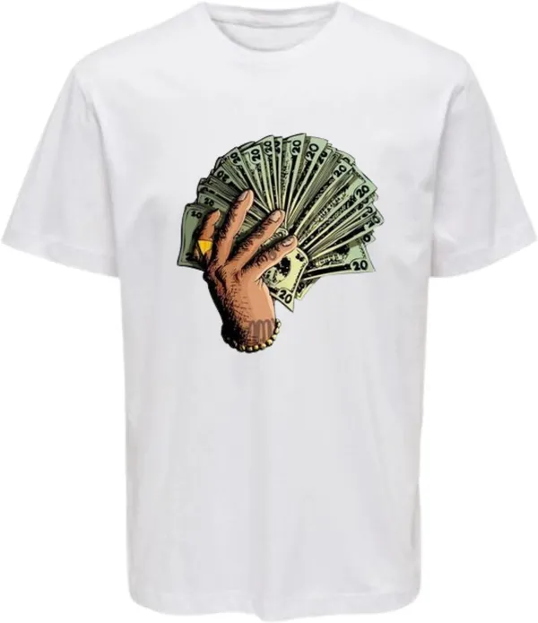 White_Polycotton_Crew_Neck_Printed_T-Shirt_For_Women