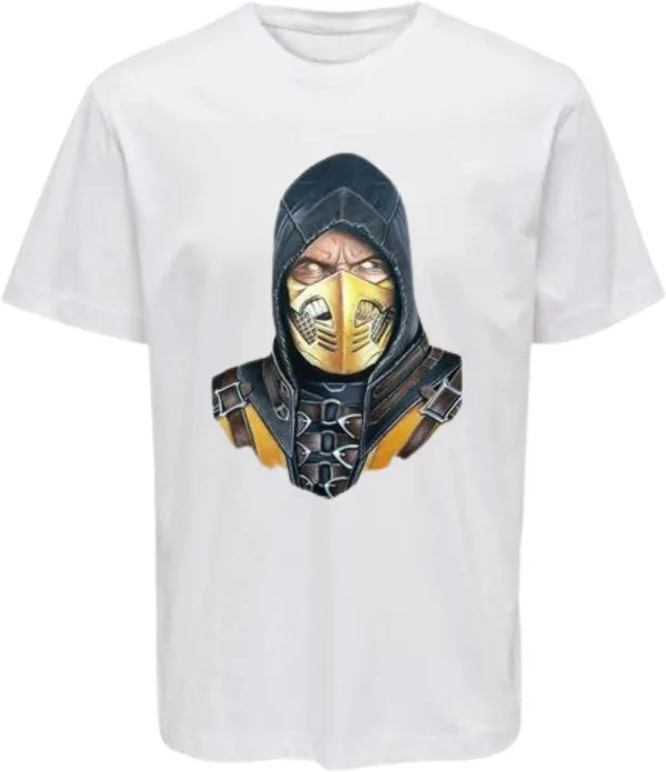 White_Polycotton_Crew_Neck_Printed_T-Shirt_For_Women