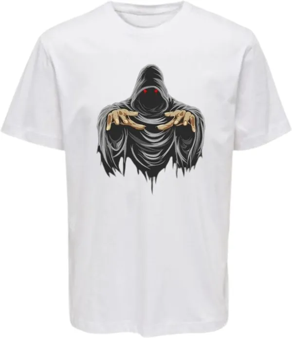 White_Polycotton_Crew_Neck_Printed_T-Shirt_For_Women