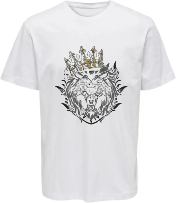 White_Polycotton_Crew_Neck_Printed_T-Shirt_For_Women