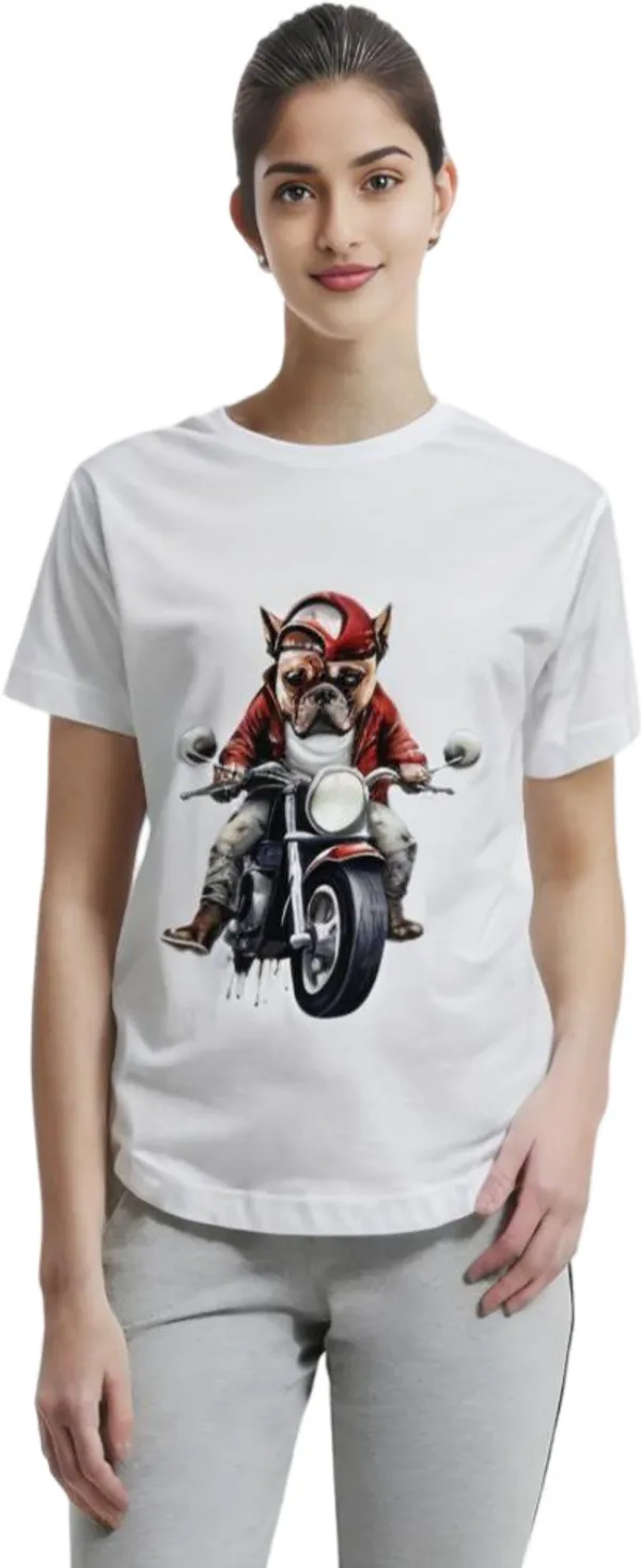 White_Polycotton_Round_Neck_Printed_T-Shirt_For_Women