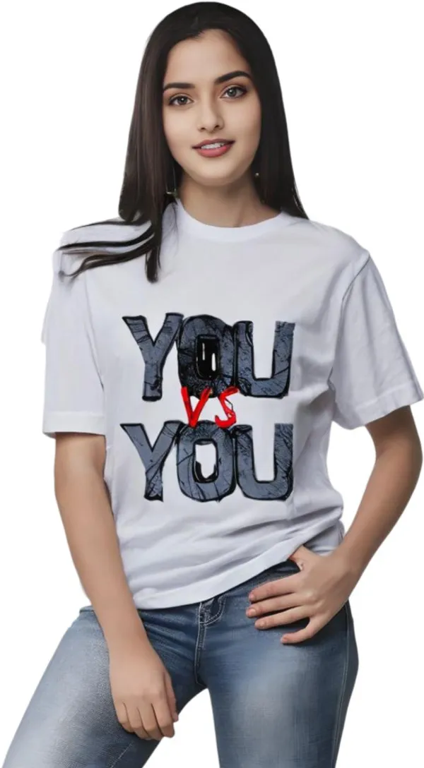 White_Polycotton_Round_Neck_Printed_T-Shirt_For_Women