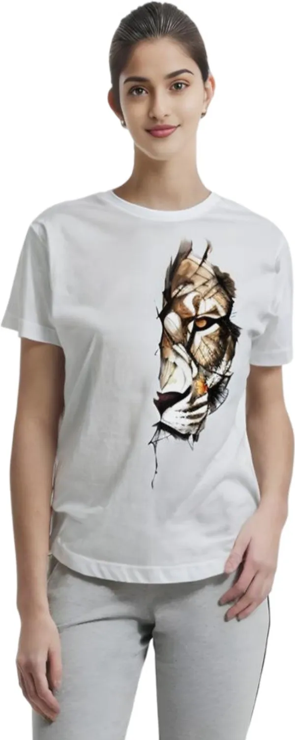 White_Polycotton_Round_Neck_Printed_T-Shirt_For_Women