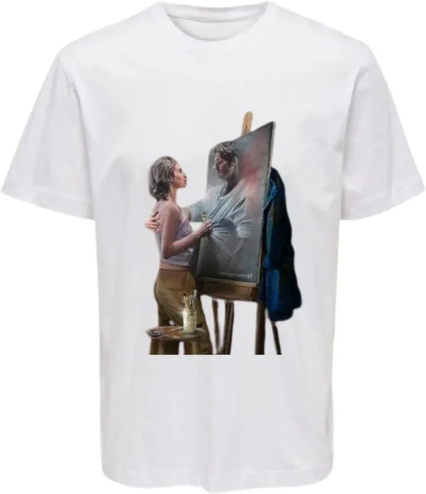 White_Polycotton_Round_Neck_Printed_T-Shirt_For_Women