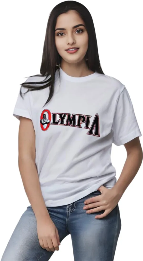 White_Polycotton_Round_Neck_Printed_T-Shirt_For_Women