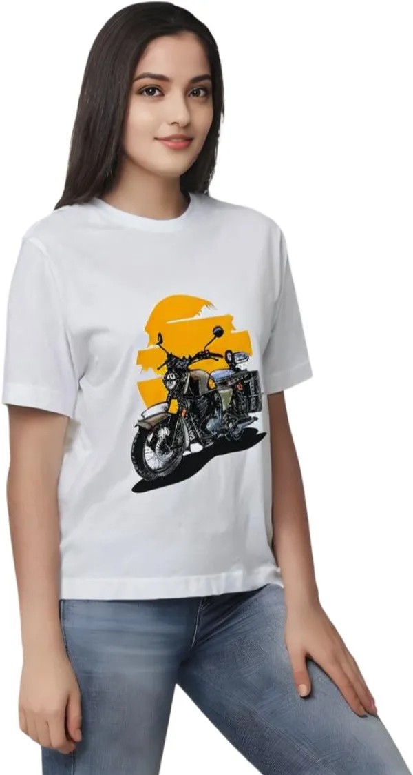White_Polycotton_Round_Neck_Printed_T-Shirt_For_Women