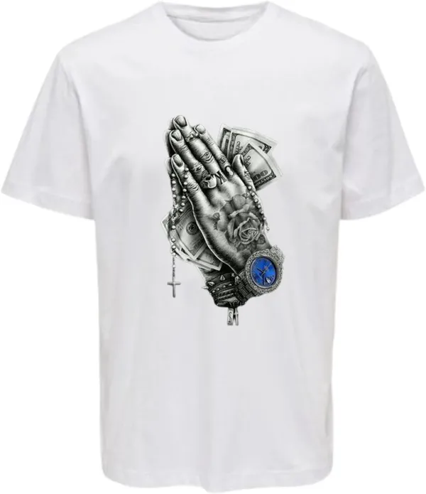 White_Polycotton_Round_Neck_Printed_T-Shirt_For_Women