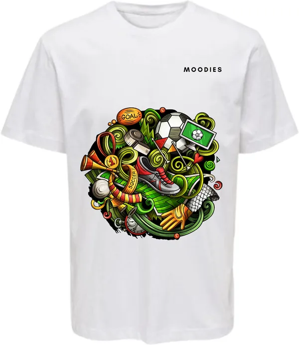 White_Polycotton_Round_Neck_Printed_T-Shirt_For_Women