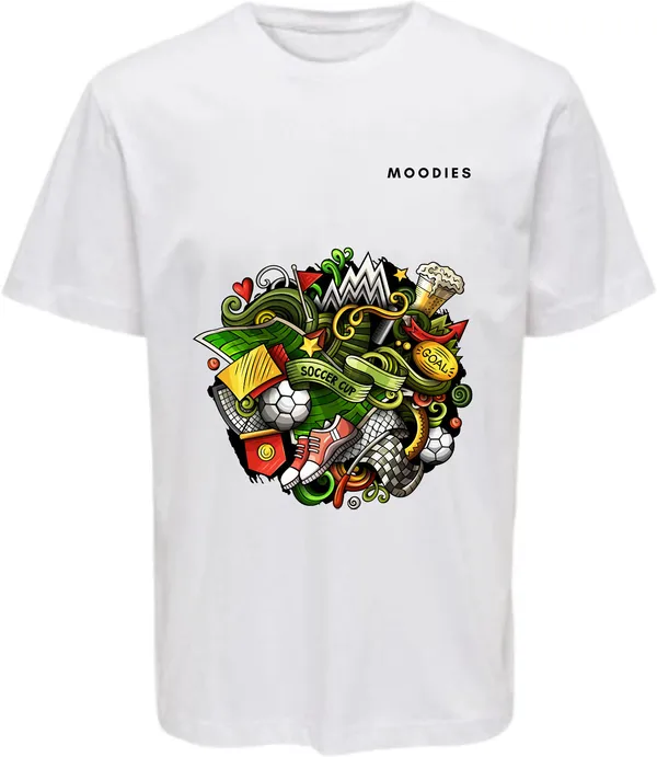White_Polycotton_Round_Neck_Printed_T-Shirt_For_Women
