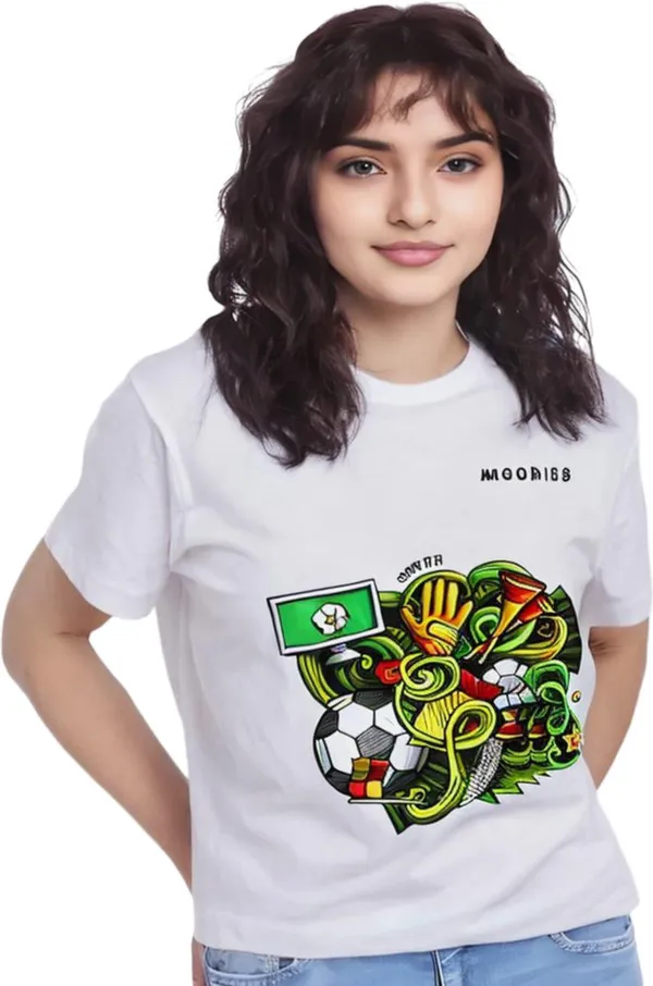 White_Polycotton_Round_Neck_Printed_T-Shirt_For_Women
