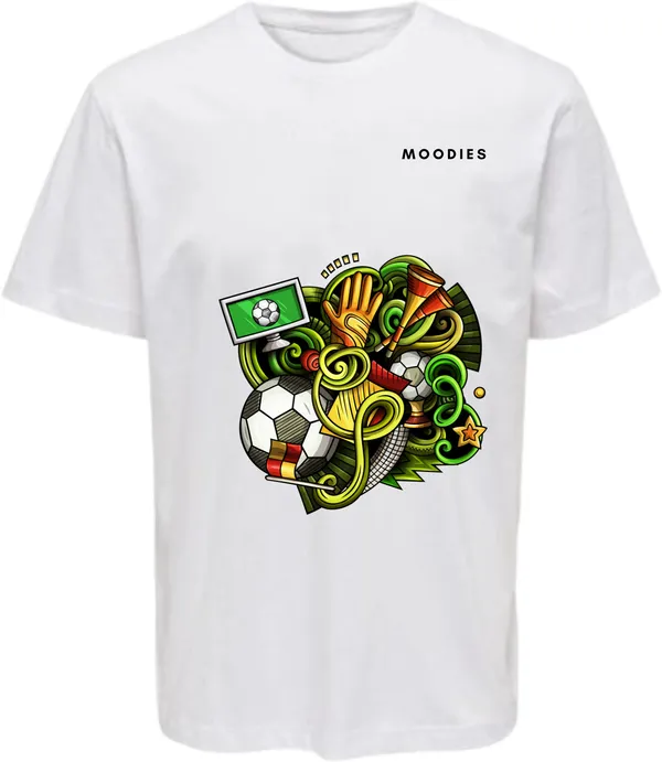 White_Polycotton_Round_Neck_Printed_T-Shirt_For_Women