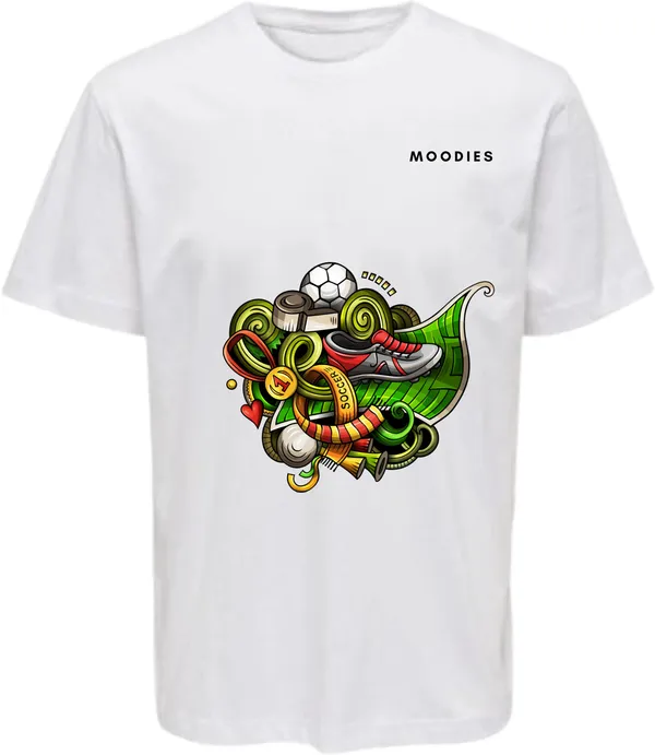 White_Polycotton_Round_Neck_Printed_T-Shirt_For_Women