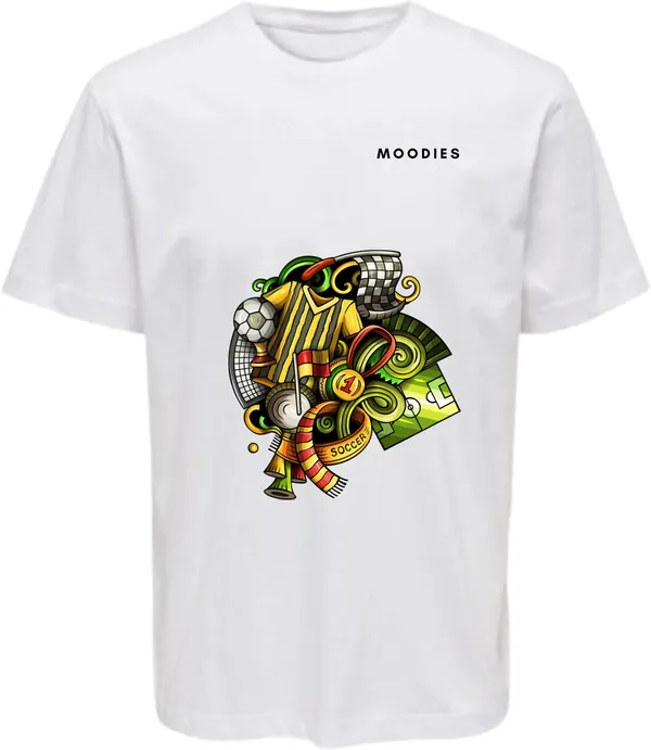 White_Polycotton_Round_Neck_Printed_T-Shirt_For_Women