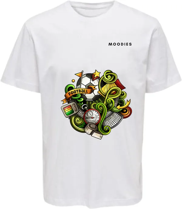 White_Polycotton_Round_Neck_Printed_T-Shirt_For_Women