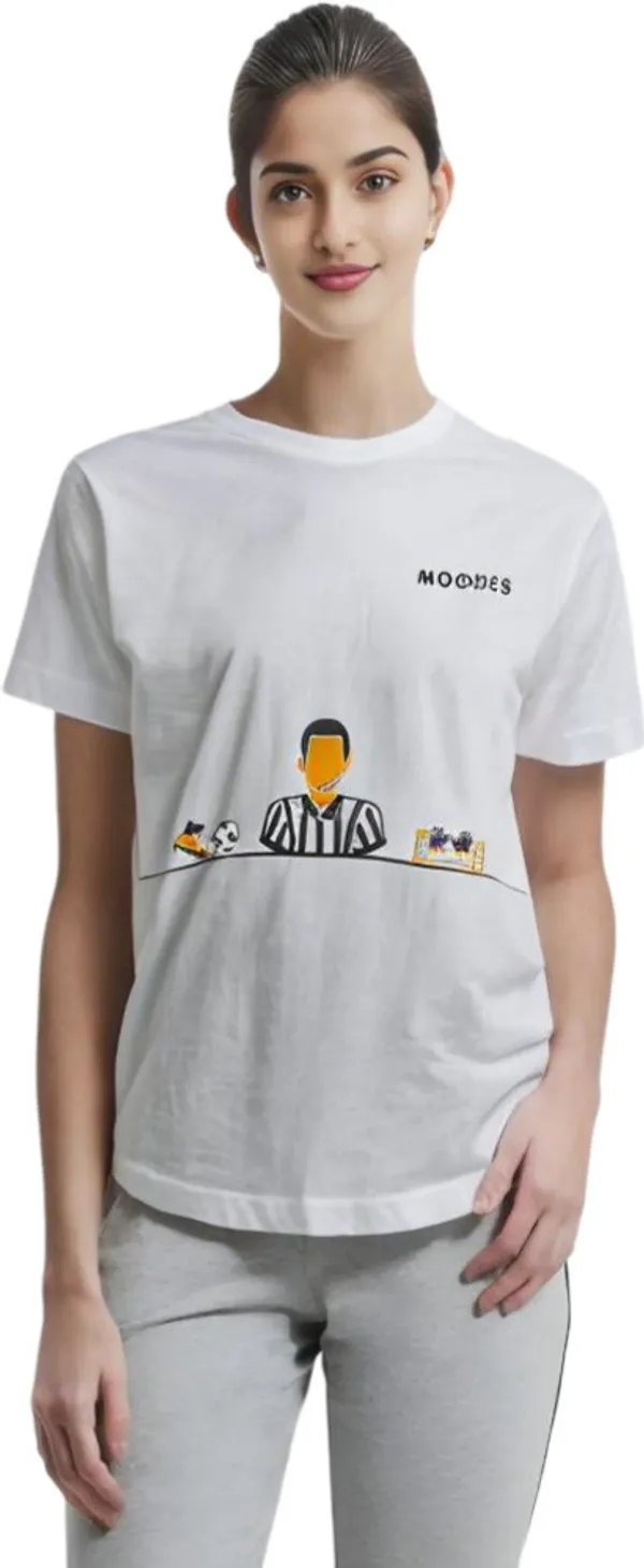 White_Polycotton_Round_Neck_Printed_T-Shirt_For_Women