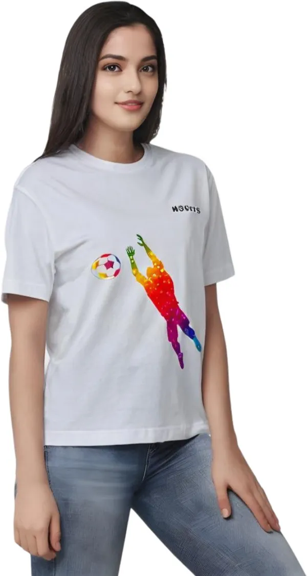White_Polycotton_Round_Neck_Printed_T-Shirt_For_Women