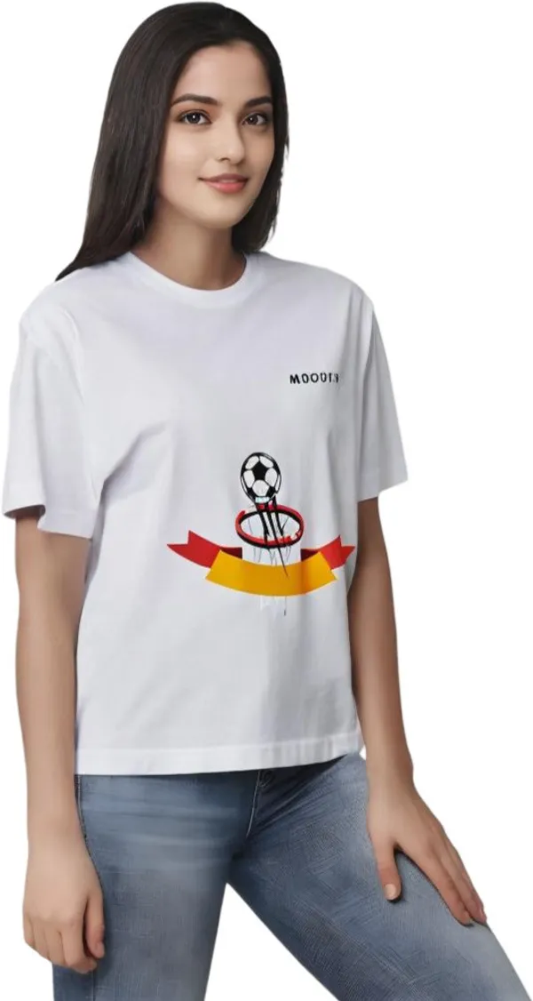 White_Polycotton_Round_Neck_Printed_T-Shirt_For_Women