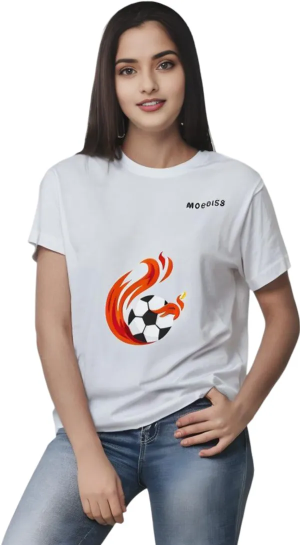 White_Polycotton_Round_Neck_Printed_T-Shirt_For_Women