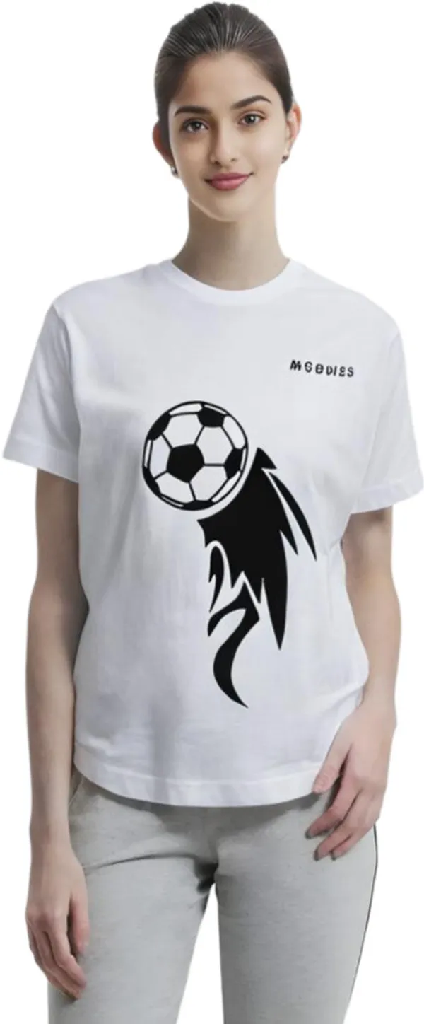 White_Polycotton_Round_Neck_Printed_T-Shirt_For_Women
