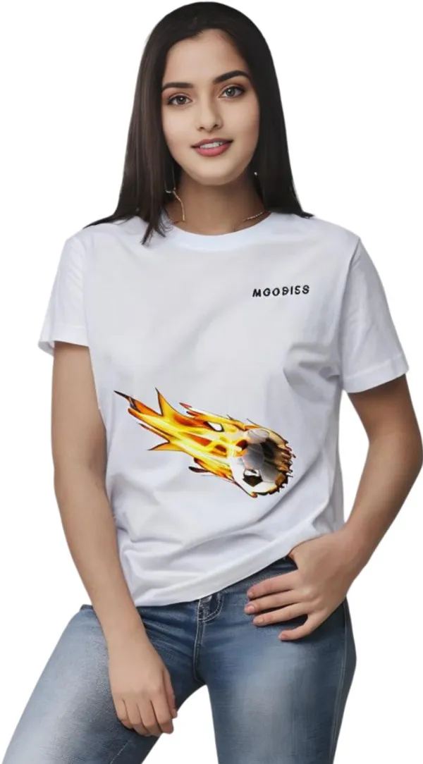 White_Polycotton_Round_Neck_Printed_T-Shirt_For_Women